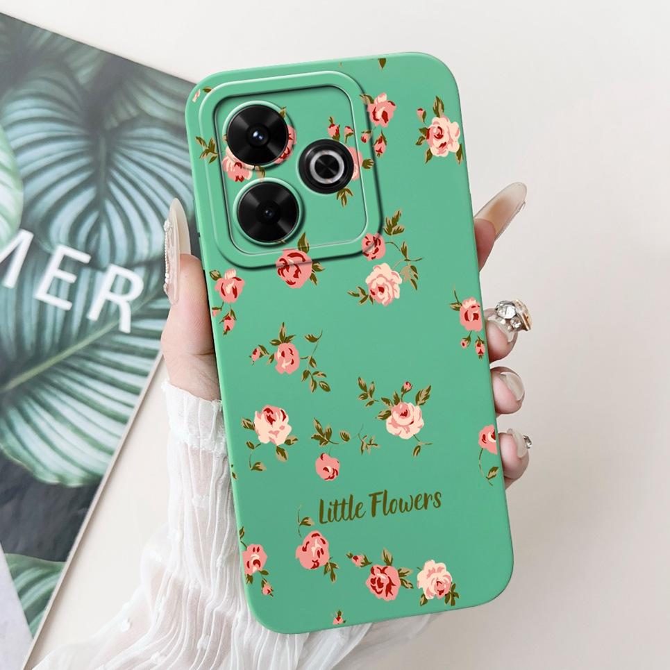 For Xiaomi Redmi 13 4G 5G Back Cover On Redmi13 5G Coque Funda Flower Butterfly Women Fashion Phone Case Liquid Silicone Shell