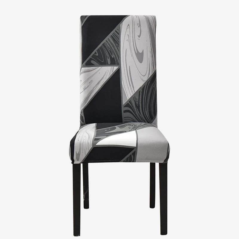 Printed Chair Cover Elastic Kitchen Seat Cover Stretch Spandex Chair Covers for Dining Room Wedding Hotel Banquet Washable 1pc
