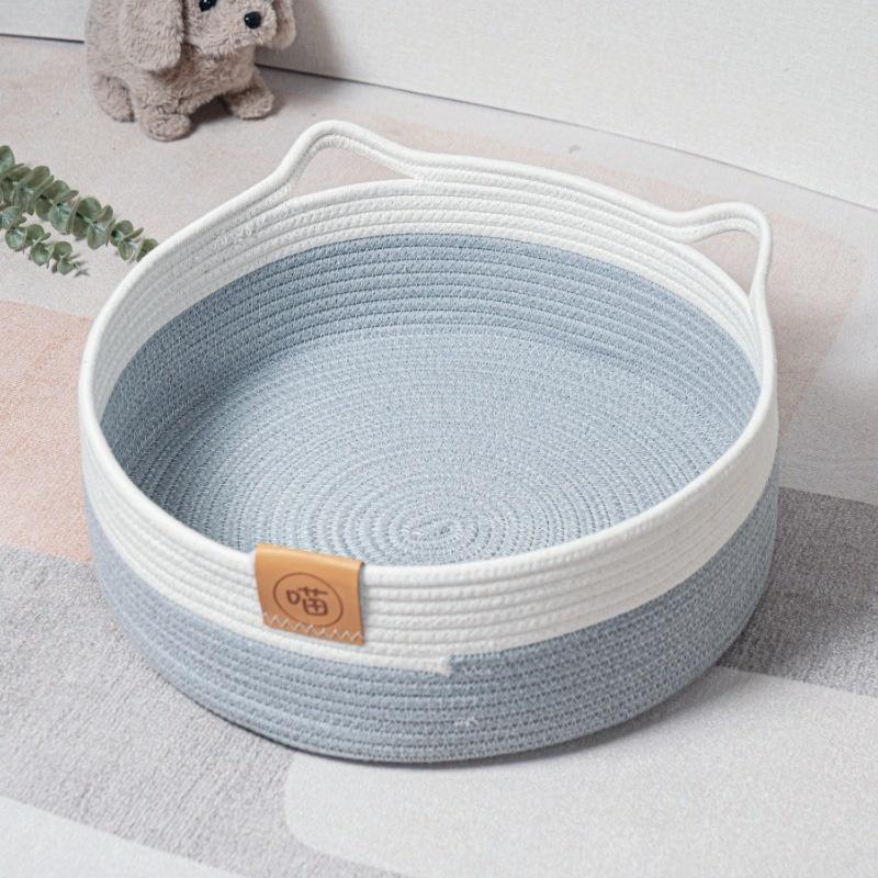 Handmade Cotton Rope Cat Bed Four Seasons Washable Scratch Pad Cozy Den For Cats Small Dogs Home Display Gift For Cat Lovers
