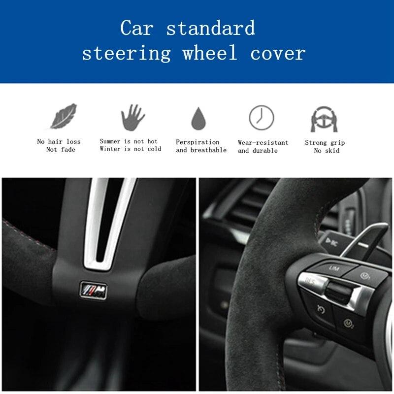 Customize DIY Soft Suede Leather Car Steering Wheel Cover For Hyundai Tucson 3 2015 2016 2017 2018   Car Accessories