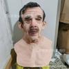 A cross-mirror Halloween new old man mask old lady hood dress up props spot old man