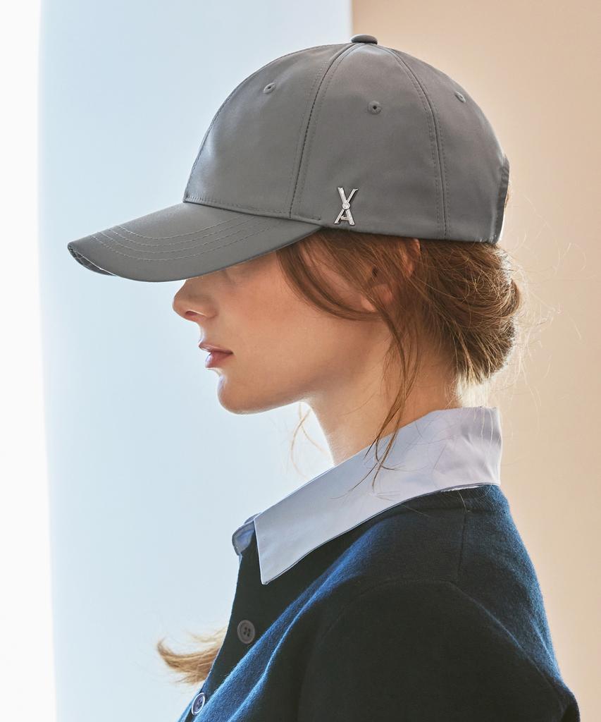 Bajal Va Cubic Stud Re-Nylon Ball Cap Gray