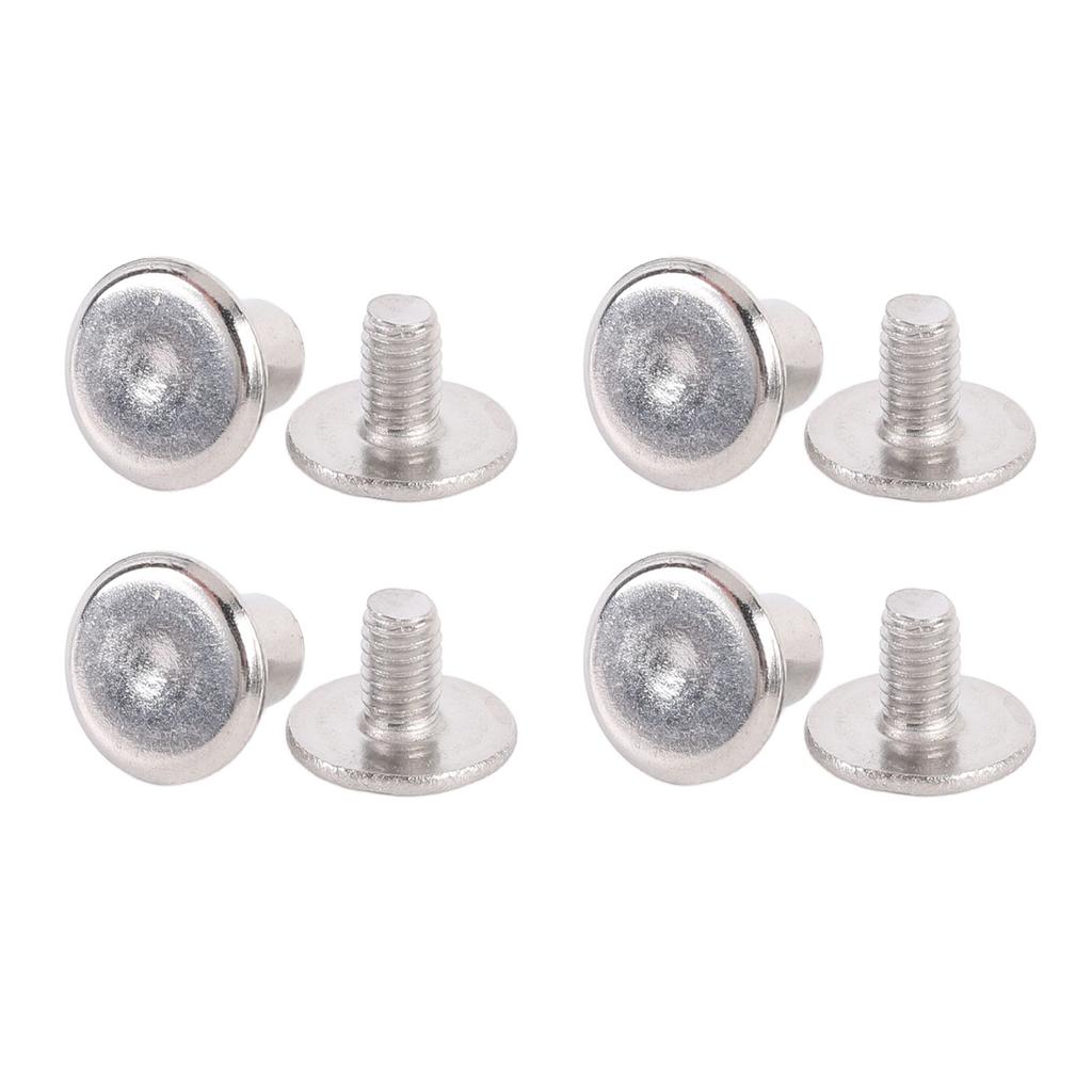 100 Sets Rivet and Screw Stainless Steel M2.5 Flat Round Head Rivet Fastener Set for Leather Crafts Clothing Decoration