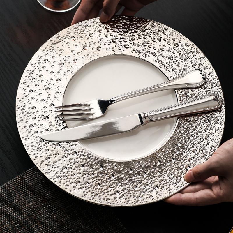 Creative Meteorite Pattern Ceramic Pasta Plate Restaurant Hotel Plate Cooking Dishes Barbecue Steak Plate Kitchen Utensils Dish