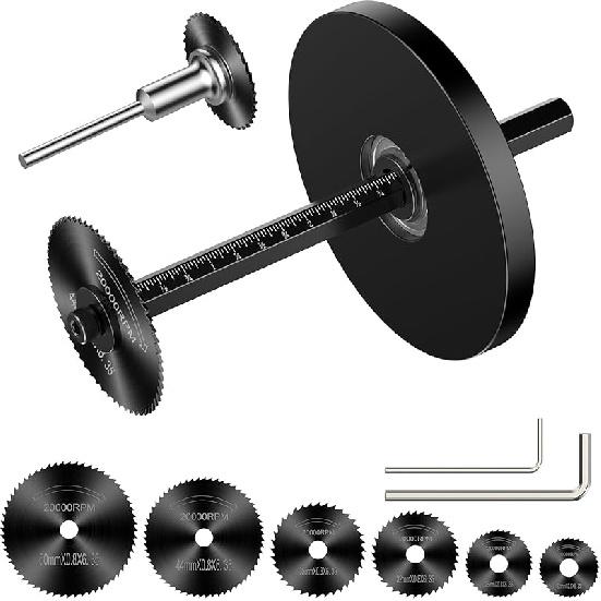 Inside Pipe Cutter for PVC Pipe, Cutter Tool Set with scale - Adjustable Depth Gauge, 6 Black Blades, 4  Black Hex Shank