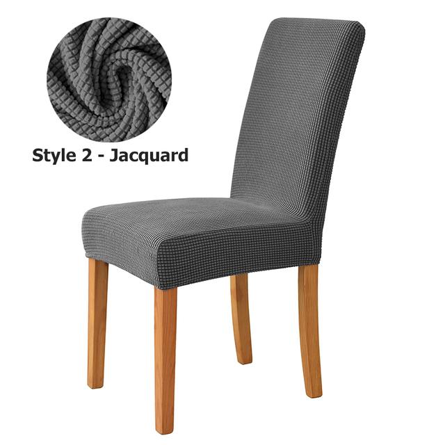 New T -Jacquard Chair Cover Elastic Solid Color Chair Covers For Dining Room Hotel Use Home Ornamental Washable Design Anti -Dirty Seat Protectors