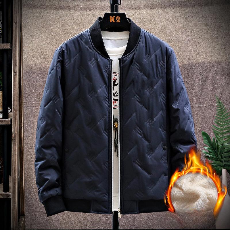 Cotton-padded Men's Autumn and Winter Men's Casual Jacket Men's Top Velvet Cotton-padded Winter Loose Trendy Cotton-padded Clothes
