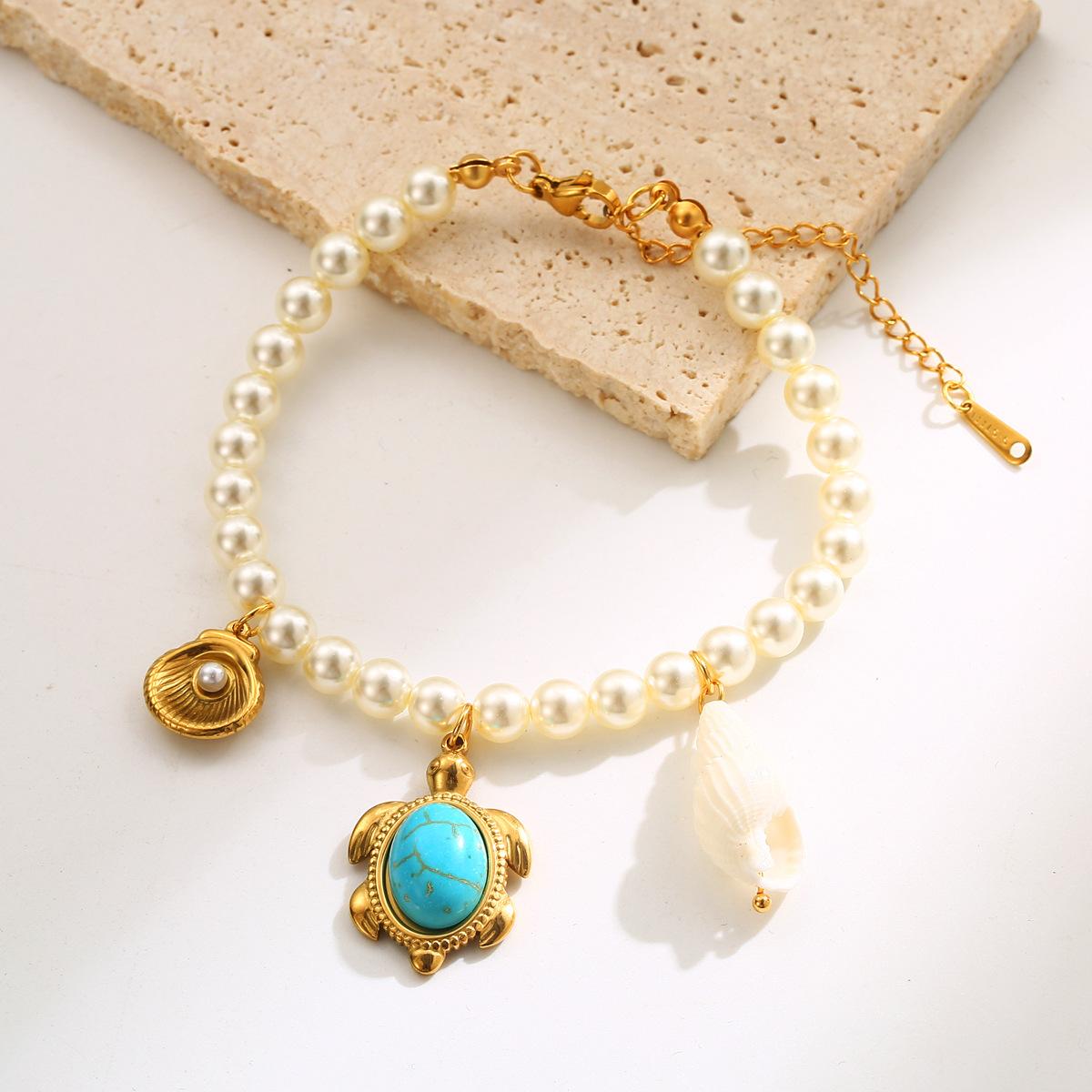 JYL TS Bracelet Women s  Christmas Charm Beads Brings Festive Spirit And Luck turtle томатный