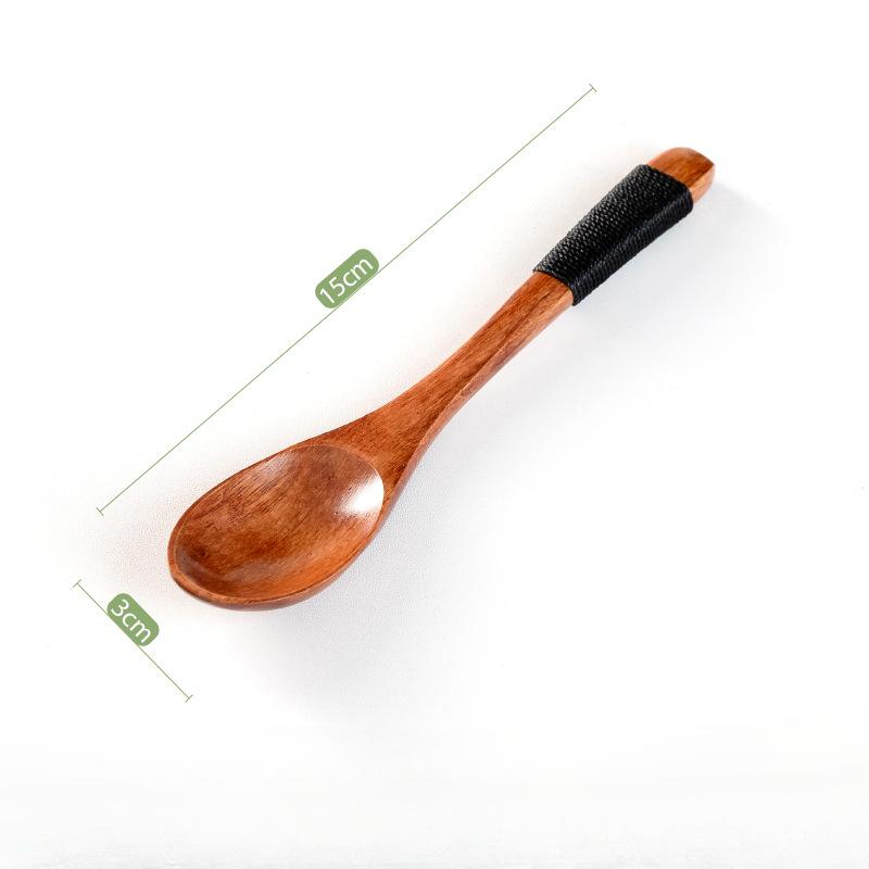 Linguriță mică de lemn Utensil Instrument Orez Supă Linguriță Lingură de desert Amestecare cafea Înghețată