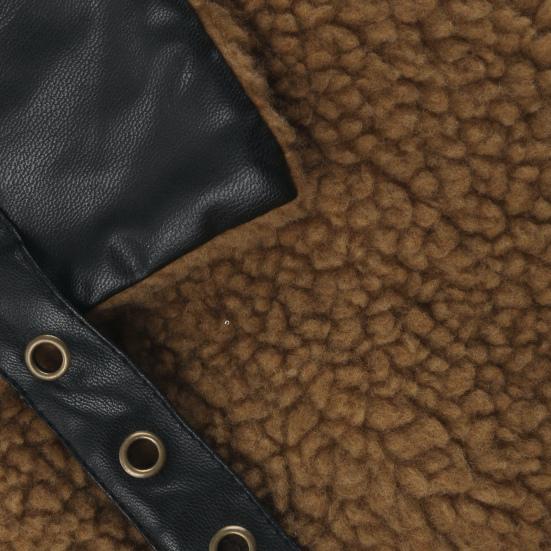 Male Jacket Turn-down Collar Pockets Polyester Zipper Closure Winter Coat for Outdoor