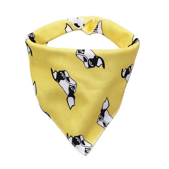 Soft Pet Bandana Cotton Triangle Scarf for Cats And Dogs Cute Cartoon Print Adjustable Drool Bib Easy Clean Pet Accessory