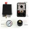 Air Compressor Pressure Switch 90-120PSI Adjustable Manifold Regulator Gauge Durable Compressor Pressure Valve Switch Control