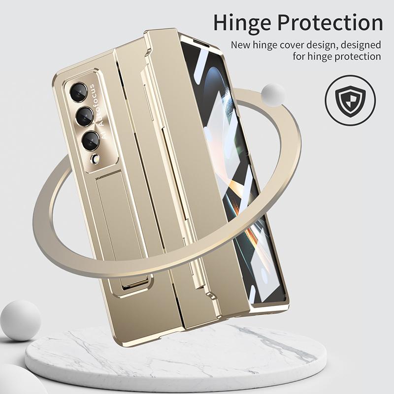 Leveling Hinges Protection Case For Samsung Galaxy Z Fold 3 4 5g Phone Cover With Front Screen Protecter For Galaxy Fold3 Fold4