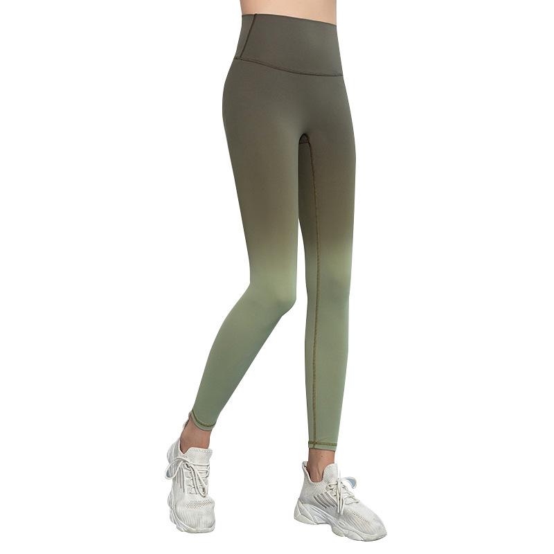 Nude Feeling Gradient High Waist Yoga Pants for Women - Tummy Control, Butt Lift, Double-Brushed Fitness Leggings