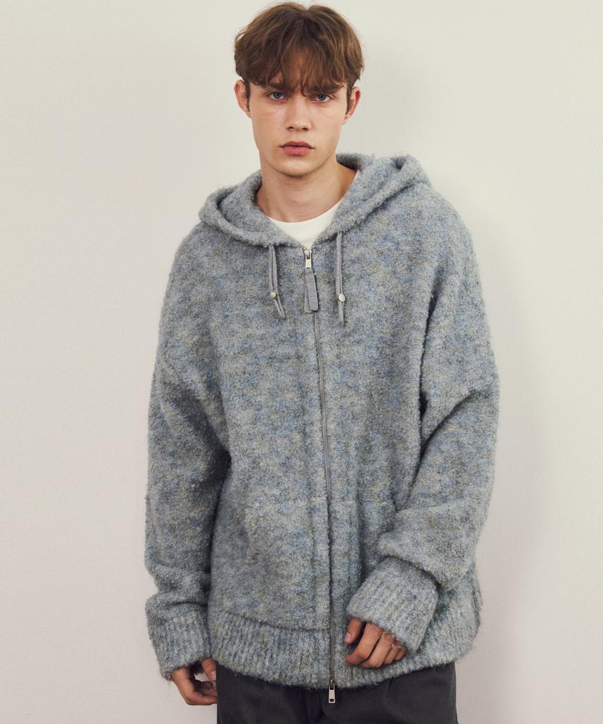 Wednesday Oasis Always Boucle Mix Wool Knit Zip-Up Hoodie 3 Colors