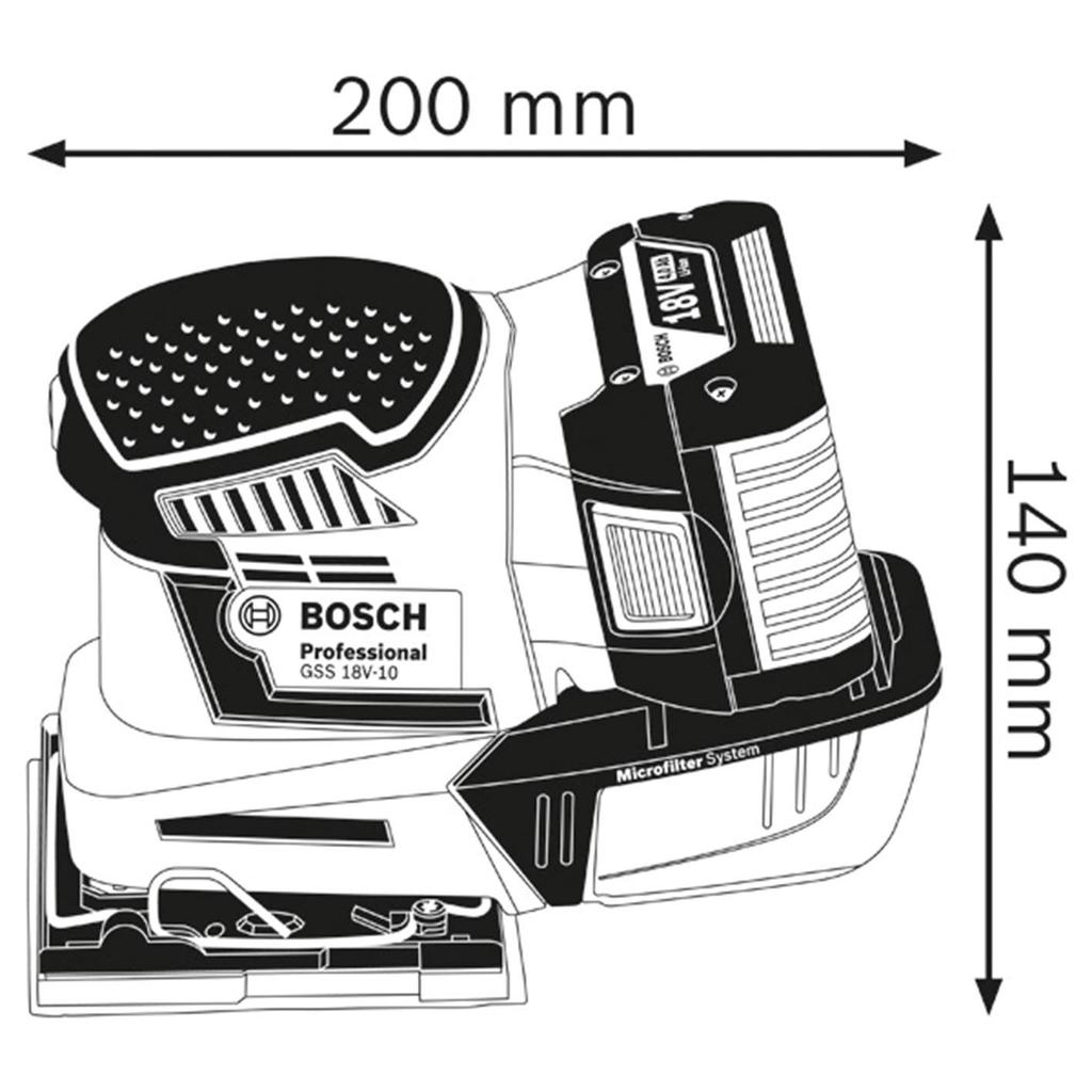 Bosch Professional 18V Cordless Dust Vacuuming Orbital Sander Charger Sold (Body Only, Separately) GSS18V-LIH