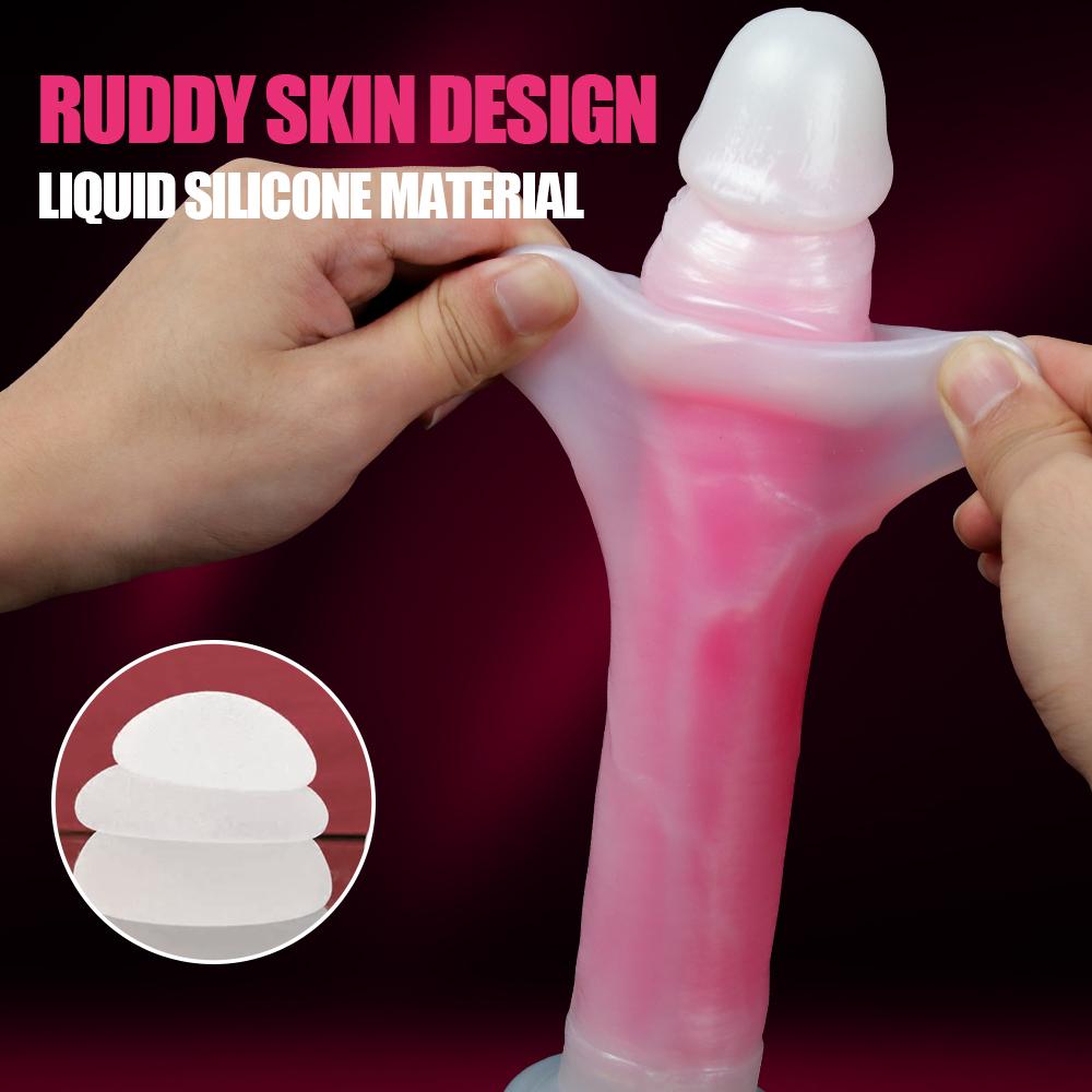 Velké realistické dildo pro ženy začátečnice Posuvná kůže předkožka Anální pochva Bodová stimulace G Umělý penis sexuální hračka masturbátor