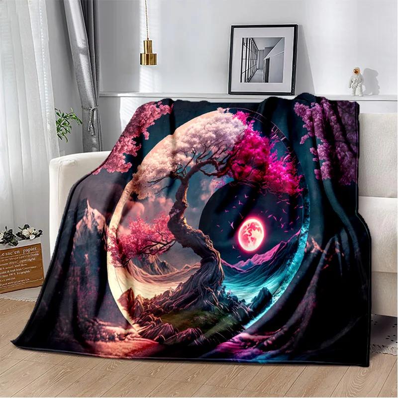 3D Naturalize Yin and Yang Chinese Tai Chi Blanket,Soft Throw Blanket for Home Bedroom Bed Sofa Travel Office Cover Blanket Kids