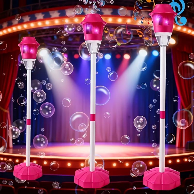 

47-inch Music Standing Bubble Machine Toy, Lightweight Outdoor Standing Bubble Machine, Children s Bubble Machine. It Features Adjustable Height рожевий