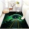 Next Day Shipping Dark Train Tunnel Printed Carpet for Bedroom Living Room Bedside Sofa Floor Mat Modern Home Decor Rug Gifts