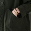 Coat for Women Cotton Casual Oversize Vintage Solid Color Large Pocket Single Breasted Loose Casual Top Jacket
