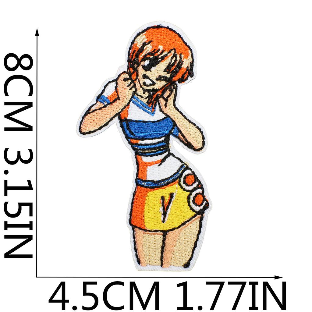 One Piece Embroidery Cloth Sticker, Clothes Decoration Patch Sticker, Japanese Animation Character Computer Embroidery Label, Bag Decoration Sticker