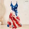 Women Plus Size Printed Two Piece Set Short Sleeve Draped Cardigan V Neck Strappy Flared Dress Navy Blue