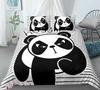 Kids Cartoon 3D Print Bedding Set - Panda Fox Pet Cat & Lovely Dog Duvet Cover & 2pcs Pillowcases Comforter Cover 2/3pc 150x200
