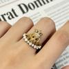 Stackable Dog Rings Metal Rhinestone Fashion Jewelry Exaggerated Pet Animal Ring Work