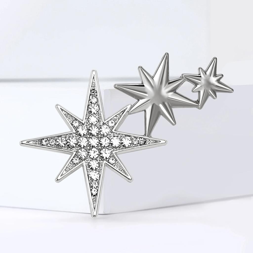 Ramadan Rhinestone Star Brooches for Women Unisex Glossy Moon Pins Event Party New Gifts Backpack Decoration Clothes Accessories