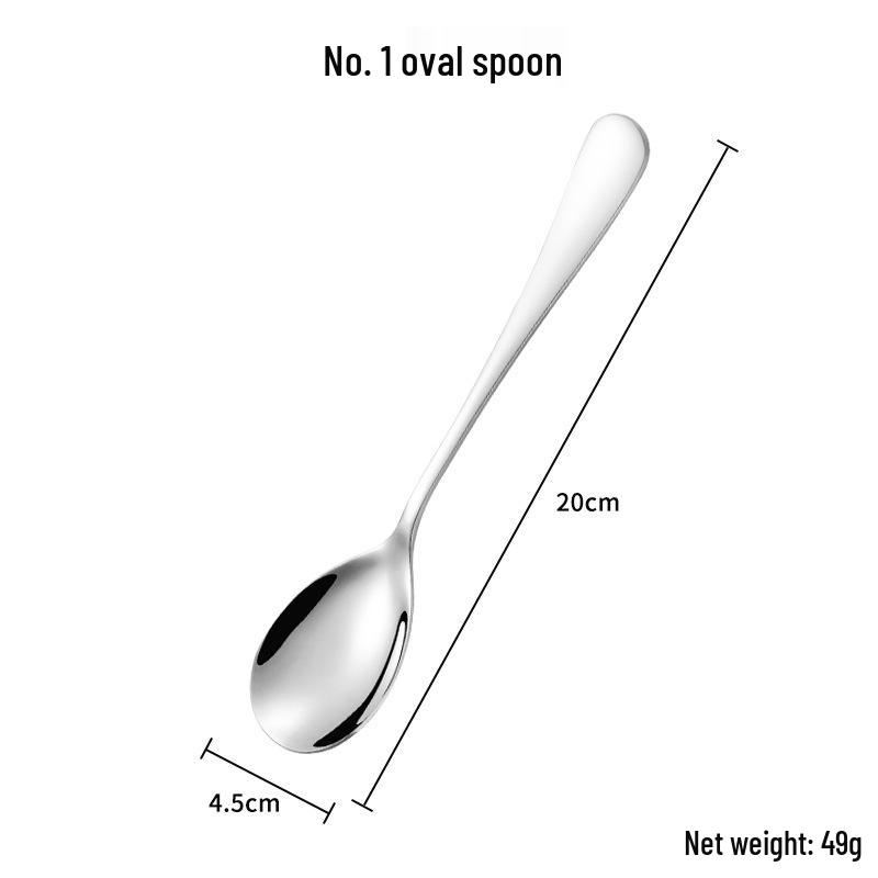 1010 Stainless Steel Cutlery Set: Long-Handle Fork, Soup & Dessert Spoon