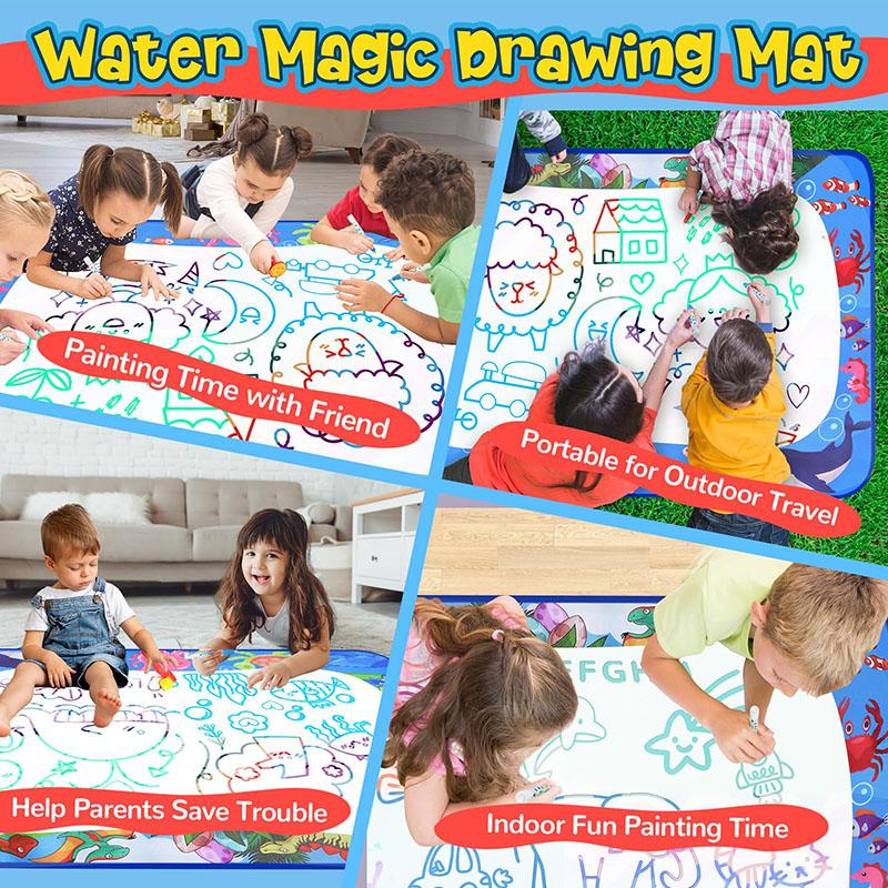 Children'S Water Canvas Graffiti Carpet Non Dirty Hands Water Drawing Repeatable Graffiti Interactive Toy