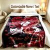 Cat Theme Soft Blanket Personalized Custom Name Text Print Warm Blanket Home Sofa Bedroom Decor