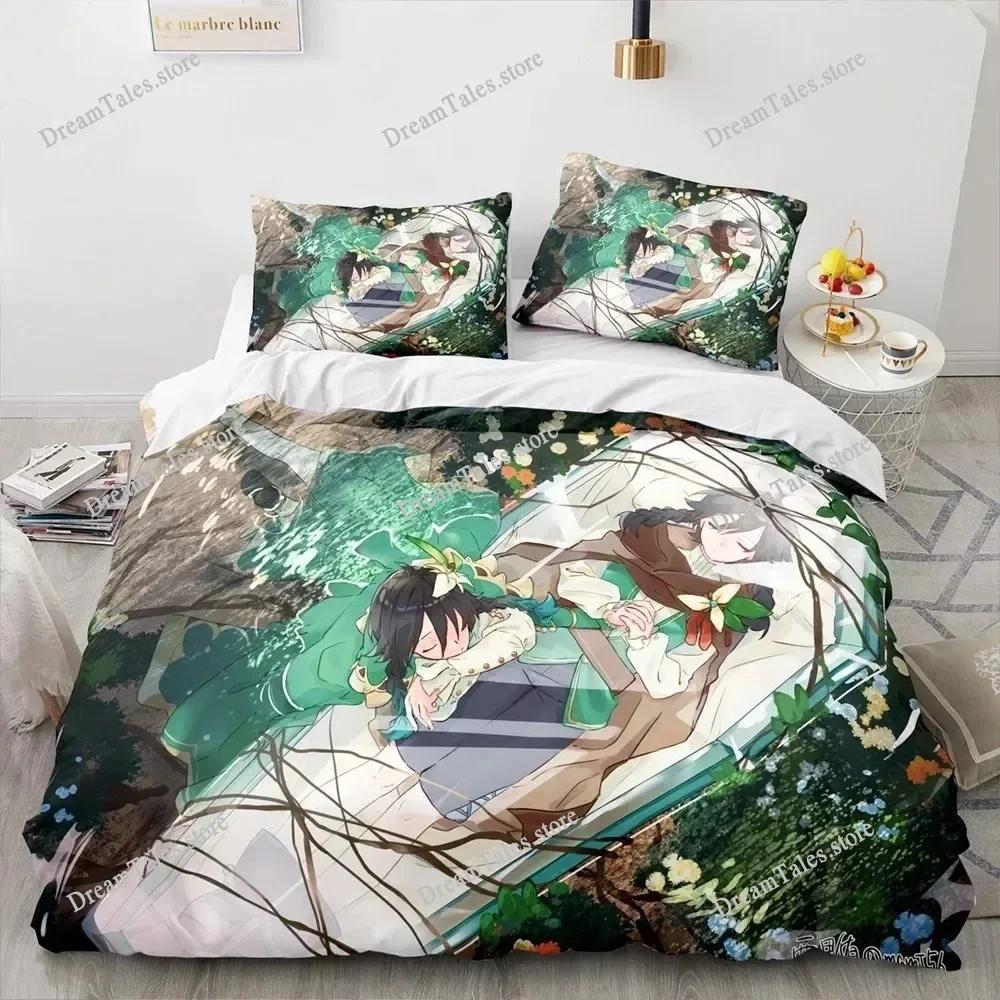 Game Genshin Impact Comforter Bedding Sets Quilt Bed Cover Duvet Cover Pillow Case Sets Kids Adult Size Home Textileextile