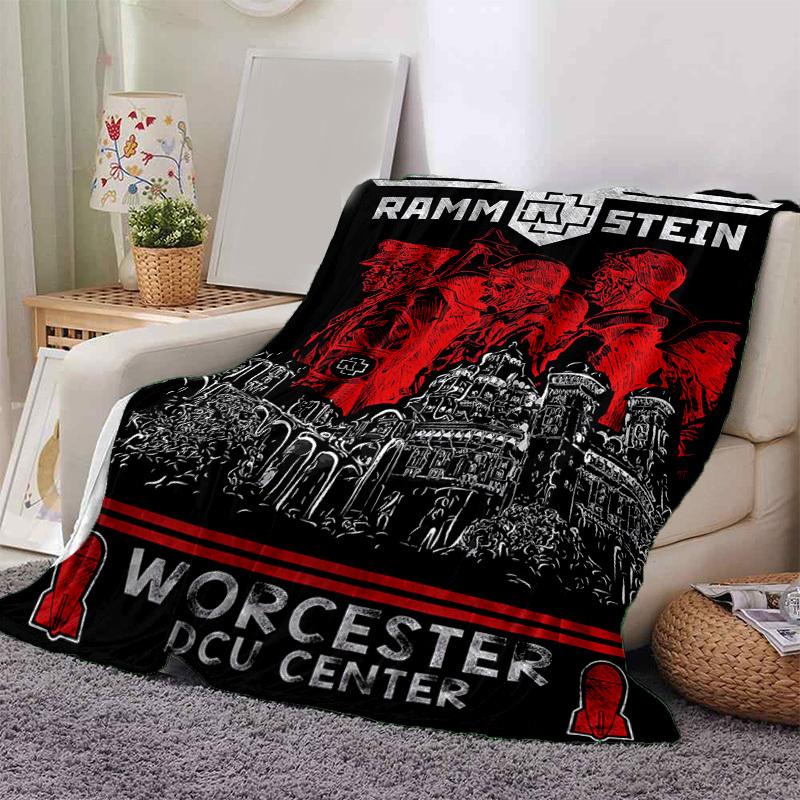 1pc Rammstein Concert Home Decor: Cozy Flannel Blanket, Perfect Gift for Bedroom, Living Room, Travel, Camping, Car, Beach, Office Naps, Ideal Sofa Th