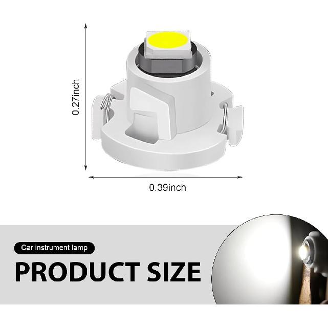 

Pack-10 Car T4.2 Instrument Light, 0.39 x 0.27 Compact Waterproof 50000H Energy Saving Long Life Bulb, 3030 Chip LED Super Bright Indicator Light