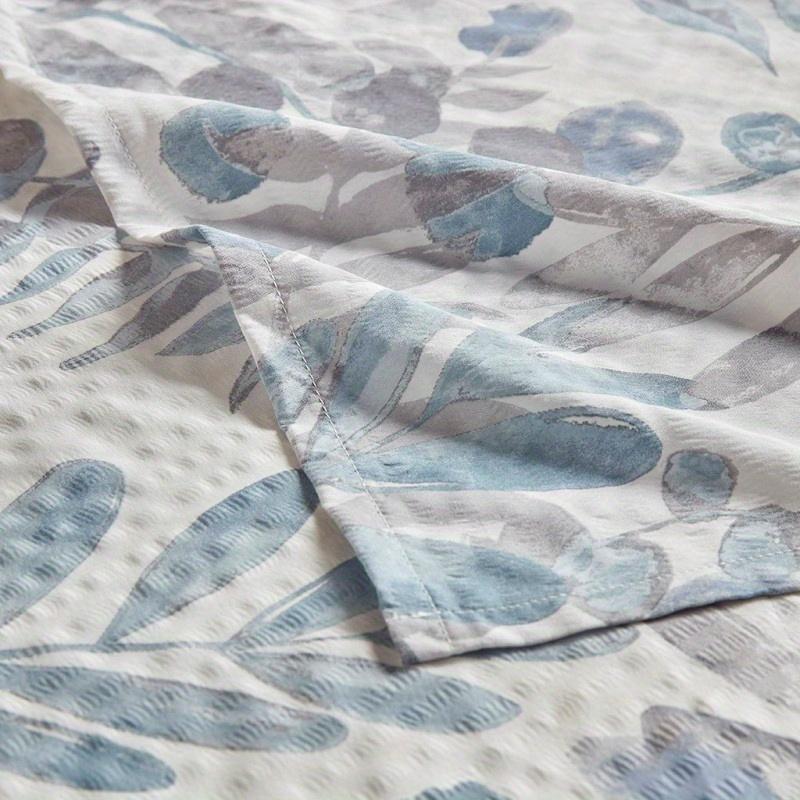 Printed Seersucker Shower Curtain