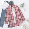 Camisa de Franela a Cuadros Fresca para Mujer 2025 Nuevas Blusas y Tops para Mujer Algodón Holgado Manga Larga Camisas Casuales Ropa Fina para Mujer