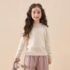 Girls' Solid Color Wool Pullover Sweater - Autumn/Winter Knit Base Layer, Round Neck