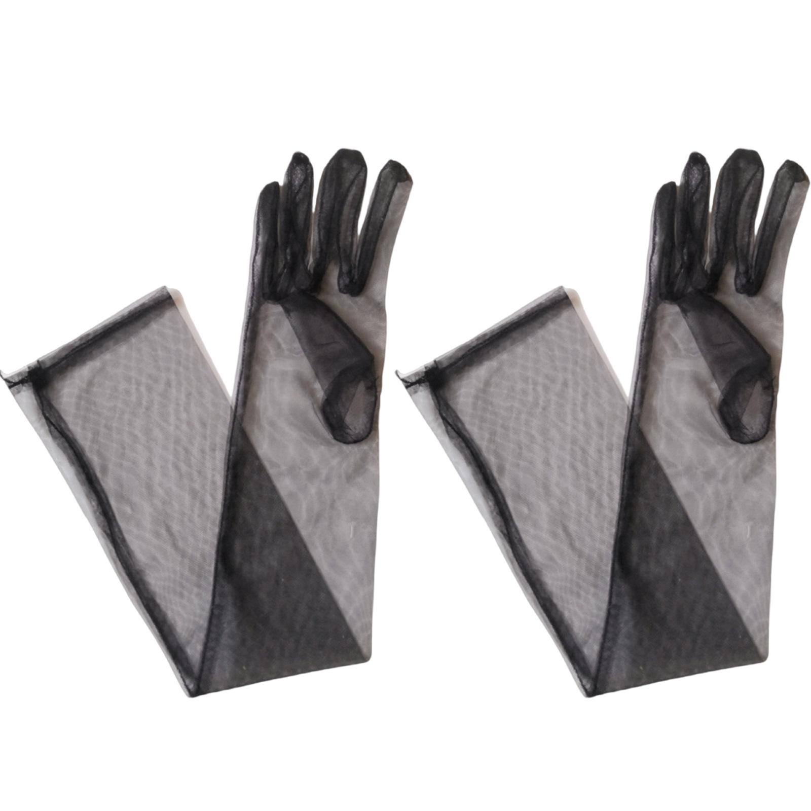 

1 пара Длинные сетчатые перчатки Элегантные свадебные митенки Прозрачные женские перчатки для невесты и подружек невесты 4