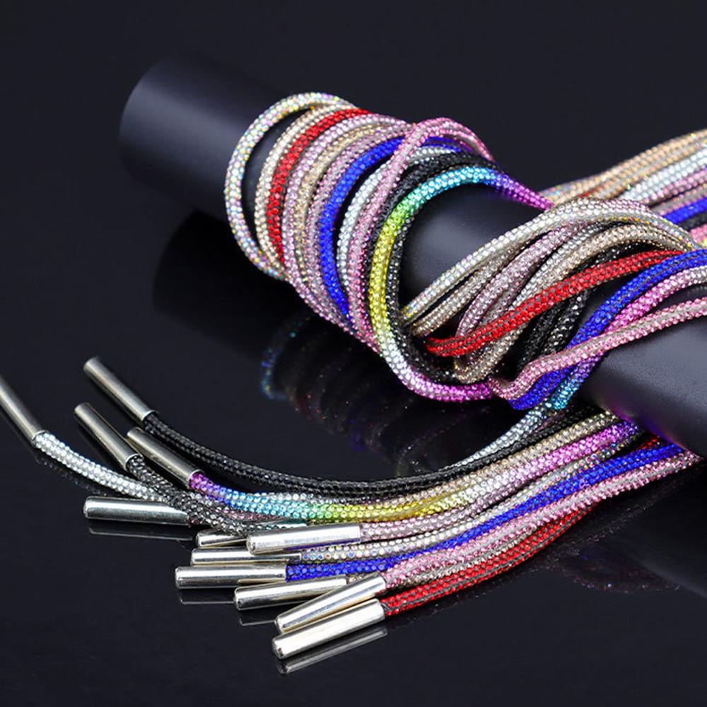 1 pár tkaniček do bot s kamínky, Třpytivé tkaničky do bot s kamínky, Bling diamantové tkaničky do tenisek, bot, stahovací šňůrky na mikiny