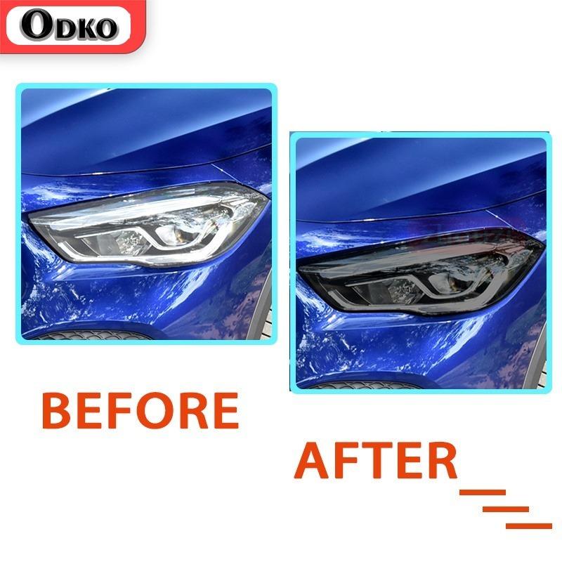 Smoked Black TPU Sticker Car Headlight Protective Film For Mercedes Benz W177 W176 W205 W206 C117 C118 X156 X253 C253 W213 W218