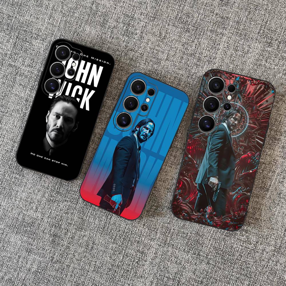 1pc Classic J-john Movie W-wick Phone Case For Samsung S 24 Fe 25 Ultra Plus 20 Lite 21 30 22 23 24 22 Ultra 5G Fundas