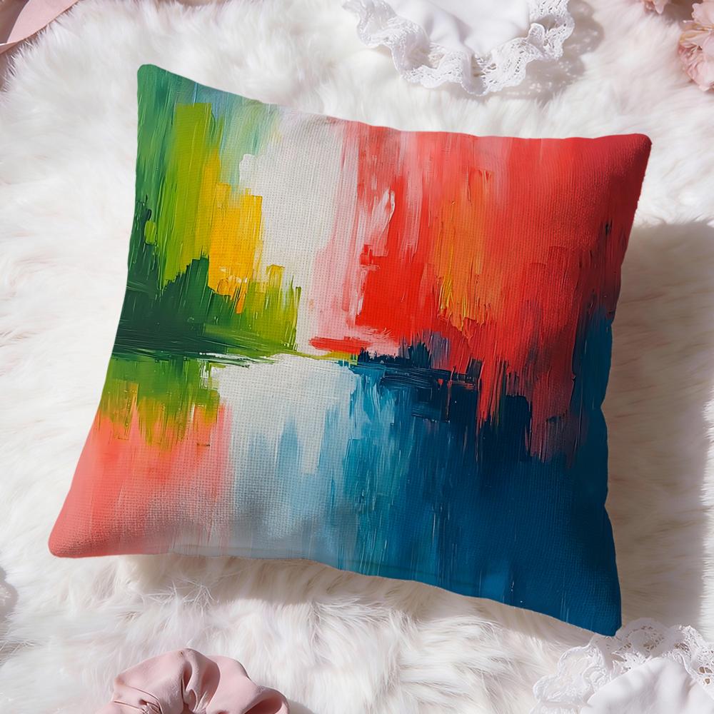Color Paint Cushion Cover Premium Comfort Reversible Pillow Cove -Two In One Design for Any Room & Car Interior