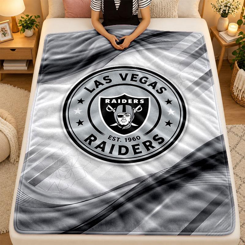 Flannel BlanketLas Vegas Raiders Warm Soft Throw Blanket for Indoor Sofa Bed Living Room Use