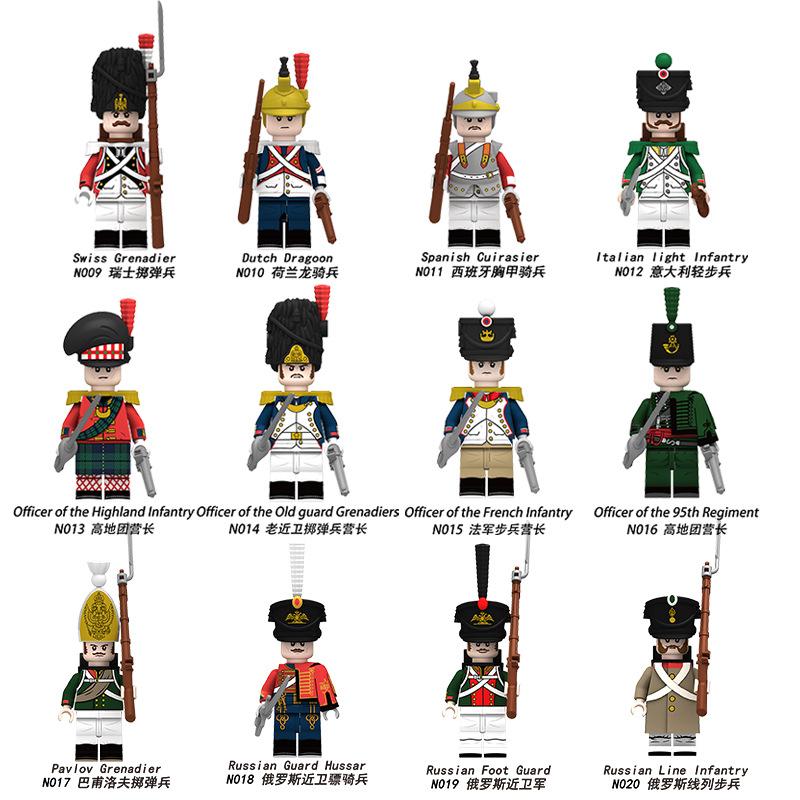 CALDO Guerra Napoleoniche Militari Soldati Figure Cavaliere Medievale Esercito Britannico Francese MOC Blocchi da Costruzione Mattoncini Giocattoli Regali