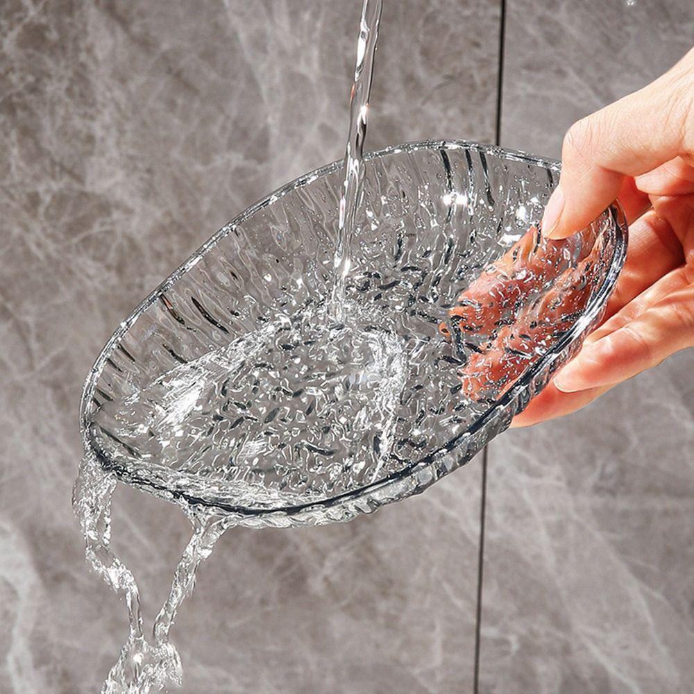 1/4/8Pcs Transparent Spit Bone Plate with Bottom Bracket Small Dish Plate  Household Storage Set