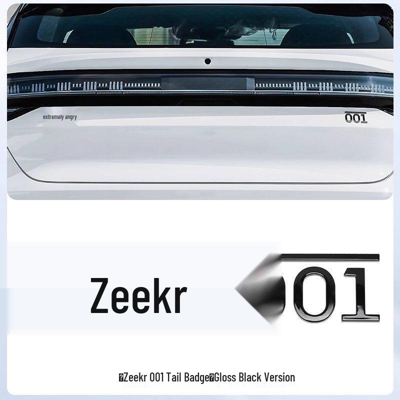 Zeekr 7X 001 007 Benutzerdefiniertes Autoemblem Schwarze Schrift Schwarzer Krieger Kun Ming Aufkleber