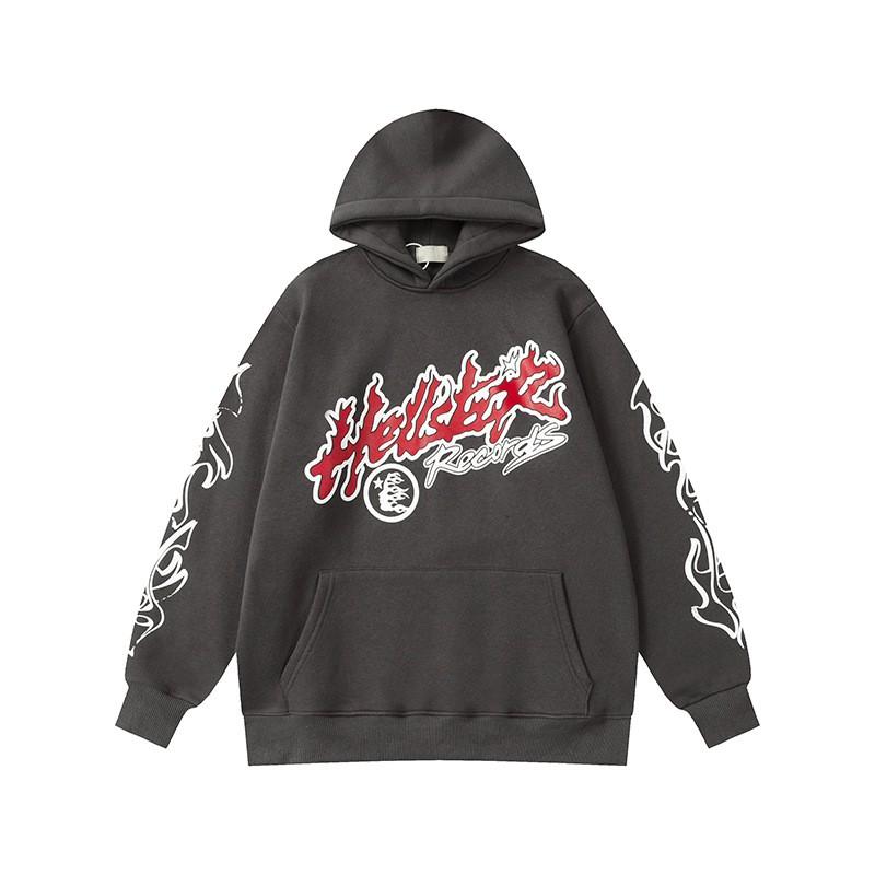 Mens Oversized Hoodie With Retro Moon Print Streetwear Sweatshirt Winter
