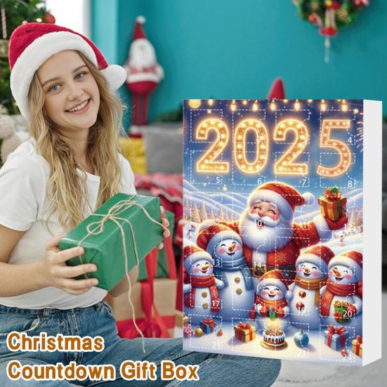 2025 Snømann Adventskalender 24-dagers Jule Nedtellingskalender Akryl Juletre Nedtelling Dekor for Barn